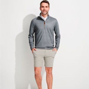 Vineyard Vines Jim Nantz Pullover Quarter Zip Plaid Long Sleeve Shirt Gray/Blue